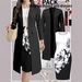 Women's Floral Print Two Piece Set Autumn/Winter Long Sleeved Top With Sleeveless Dress Regular Fit Polyester Pant Set_ecoleips.com