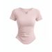 Lulu Yoga Wear Women's Summer Fitness High End Short Sleeved Top Tight Fitting Quick Drying For Outdoor Running Sports_ecoleips.com