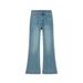 Apricot-colored Vintage Blue Jeans For Women, Spring 2026 New High-waisted Casual Fashion Slim-fit Stretchy Flared Pants_ecoleips.com