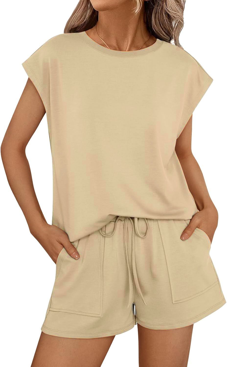 Women's Spring/Summer Two Piece Set Round Neck Loose Short Sleeve New Style_ecoleips.com