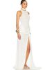 JULISSA MO Sexy High Slit Turtleneck Women Maxi Dress White Sleeveless High Waist Dress Femme Summer Slim Elegant Party Clubwear_ecoleips.com