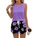 Elegant Printed Two Piece Set for Women Short Sleeve Shirt Tie Waist High Waisted Shorts Vacation Style Hot Selling Cross Border 2026_ecoleips.com