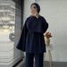 Voya Women's Solid Color Two-piece Set With Top And Pants, Belt And Pockets, Fashionable Outfit_ecoleips.com