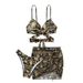 Women's Clothing Sexy Three Piece Bikini Swimsuit Set With Mesh Skirt Cross Straps Black Gold Print Push Up Two Piece Swimsuit_ecoleips.com