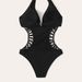 Women's Clothing Swimsuit Women's One Piece Solid Color Lace Up Hollow Sexy Backless Bikini Beach Vacation Swimsuit_ecoleips.com