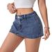 Aria Basics Aria Basics European American Cross-border Denim Low-waisted American-style Slimming And Sexy Short Skirts, New Shorts_ecoleips.com