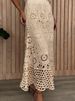 Women's Ethnic Style Knitted Midi Skirt Hollowed Out Crochet Lace Pleated Mid-Calf Summer Skirt Elegant Fashion_ecoleips.com