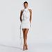 Women's Sexy Backless Halter Neck Pleated Solid Color Dress Style For Summer Short Skirt_ecoleips.com