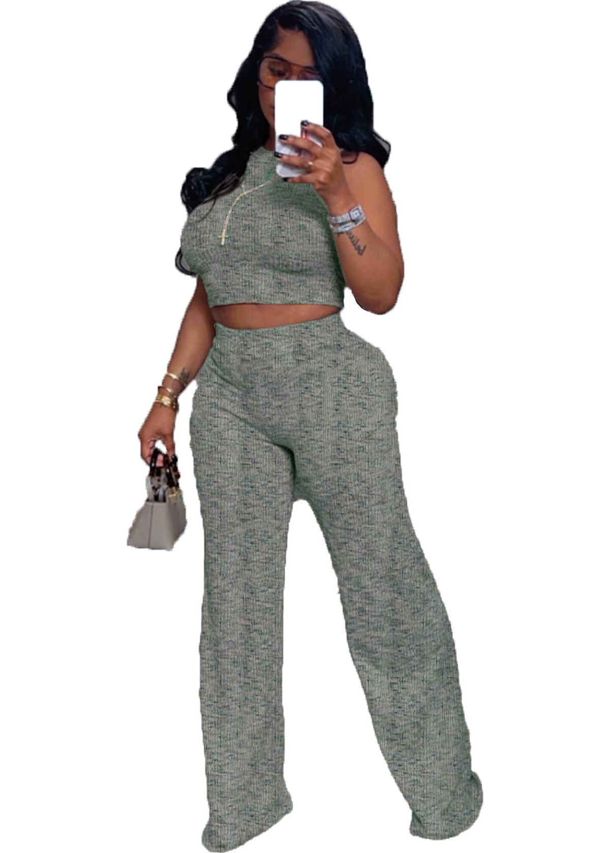 Women's Sleeveless Printed Top & Wide-Leg Pants Set – Floral Summer Two-Piece Outfit, Casual Boho Chic Loungewear_ecoleips.com