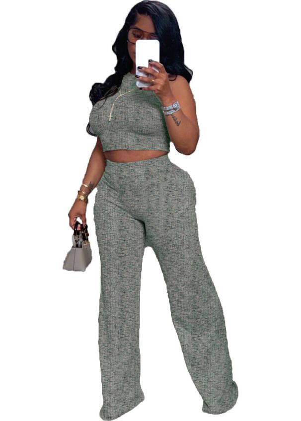 Women's Sleeveless Printed Top & Wide-Leg Pants Set – Floral Summer Two-Piece Outfit, Casual Boho Chic Loungewear_ecoleips.com