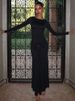 Weird Puss Ruched Elegant Maxi Dress Women Daily Casual Fashion Skinny Full Sleeve Solid Gown Midnight Prom Party Long Bodycon_ecoleips.com