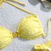 Women's Floral Bikini Swimsuit - Sexy Solid Color Beachwear With Comfortable Fit For Summer Vacation & Pool Party_ecoleips.com