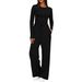 Women's Autumn Casual Suit Set Solid Color Long Sleeved Top And Pleated Waist Pants Relaxed Everyday Wear Versatile Comfortable Feshion Trend_ecoleips.com