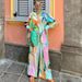 Women's Clothing Casual Fashion Printed Shirt Collar Loose Long Sleeved Two Piece Suit_ecoleips.com