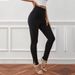 Voya Women's European And American Clothing 2026 New High-waisted Elastic Solid Color Slim-fit Sports Leggings Base Layer Pants Casual Long Pants_ecoleips.com