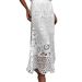 Women's Ethnic Style Knitted Midi Skirt Hollowed Out Crochet Lace Pleated Mid-Calf Summer Skirt Elegant Fashion_ecoleips.com