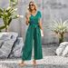 Diyun European American Short-sleeved Foreign Trade Solid Color Jumpsuit For Women 2026, Elegant And Casual,_ecoleips.com