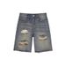 2025s Ripped Five-Point Denim For Women, Summer New Loose Slimming High Street Design Wide-Leg Mid-Length Shorts_ecoleips.com