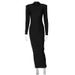 European And American Style Women's Clothing 2024 New Autumn Fashion Elegant Round-neck Slim-fit Long-sleeve Bodycon_ecoleips.com