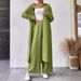 2025 New Autumn Set For Women Shirt Style Two-Piece Wide-Leg Long Pants_ecoleips.com
