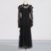 Women's Clothing Temperamental Lady Style Two Piece Suit Summer New Heavy Embroidery Top Long Mesh Skirt Suit For Women_ecoleips.com