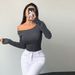 Voya Women's Sexy Style Slim Fit T-shirt Autumn And Winter Big Backless Design Sense Beautiful Back Top_ecoleips.com