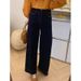New Style Dark Blue Petite Women's Jeans Plus Size Slimming Loose Fit Cropped Wide Leg Pants Pear Shaped Figure_ecoleips.com