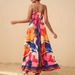 Women's Elegant Print Dress European American Style 2025 New Cross Border Fashion Slimming Sleeveless Cinched Waist Design_ecoleips.com