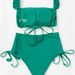Women's Clothing Pure Color Backless Two-Piece Bikini Women's Swimsuit With Ruffle Trim Polyester Fabric With Chest Pad No Steel Support_ecoleips.com