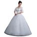 Summer/Autumn Plus Size Wedding Dress Simple Off Shoulder Mid Sleeve Lace Floor Length Slimming Dress For Women_ecoleips.com