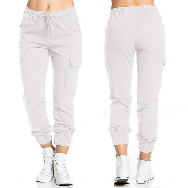 Aria Basics 2024 European And American Cross-Border Work Wear Casual Elastic Waist Drawstring Side Pocket Women's Long_ecoleips.com