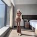 Aria Basics 2025 Early Autumn New Two-Piece Drawstring Matching Slimming Sports Women's Skirt Flared Pants_ecoleips.com