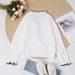 Women's Clothing Fashion Contrast Color Wood Ear Edge Pearl Button Long Sleeve V Neck Sweater Pullover_ecoleips.com