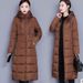 Plus Size Winter Parka Coat For Women - Knee-Length Hooded Down Jacket (Detachable, Slim Fit, 6XL Sizes)_ecoleips.com