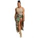 S390451 Spring Summer New Women's Casual Camouflage Print Large Pocket Split Mid-Length Skirt_ecoleips.com