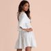 Women's Beach Vacation Sun Protection Cover-Up, Backless, Flared Sleeves, Deep V_ecoleips.com