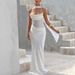 2025 New European American Cross-Border Foreign Trade Women's Dress With Elegant Fashionable Ribbon And Pleats_ecoleips.com