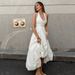 Women's Clothing High End Long Skirt White Halter Neck A Line Tutu Skirt Female Spring Temperament Inner Wear High Waist Dress_ecoleips.com