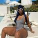 Women's Clothing Sexy One Piece Large Size Swimsuit Women's Bikini Mesh Bikini Backless Swimsuit Fat Woman_ecoleips.com