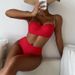 Women's Clothing Solid Color High Waist Bikini Swimsuit For Women Sexy Split European And American Style Belly Covering_ecoleips.com