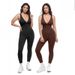 2026 Elastic Fitness Sleeveless V-Neck Belly Slim-fit Sports Yoga Onesie Beauty Back Jumpsuit Pants Women_ecoleips.com