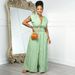 Women's High-Waisted Striped Jumpsuit V Neck Sleeveless Summer Romper European And American Style Wide Leg Trousers with Zipper Elastic Waist_ecoleips.com