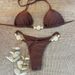 Women's Sexy Solid Color Bikini Set 2-Piece Cross-Over Swimsuit For Summer Vacation_ecoleips.com