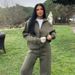 Women’s Half-Zip Pullover & Trousers Set – Loose Fit Casual Two-Piece Outfit (S-XL, Light Gray/Black/Green/Navy Blue/Brown)_ecoleips.com