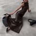 TARUXY PU Leather Sleeveless Vest Dress Women's Stylish Stand Collar High Waisted Sexy Bodycon Maxi Dress Summer Street Dress_ecoleips.com