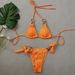 Summer Women's Bikini Swimsuit Style Wave Fabric Metal Ring Strap Relaxed Everyday Wear Comfortable Feshion_ecoleips.com