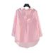 Women's Striped Loose Fit Long Sleeve Shirt – Casual Oversized Blouse For Summer & Everyday Wear_ecoleips.com