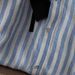 Women's French Style Sun Protective Shirt Blue White Striped Ramie Loose Fit Elegant High Count Linen Top_ecoleips.com