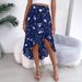 Real Shot Of European And American Spring/summer Casual Floral Asymmetric Ruffle Midi Skirt. Independent Foreign Trade_ecoleips.com
