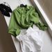 French-style High-end Green Cotton-linen Shirt For Women, Summer Thin Loose Casual Linen Shirt, Long-sleeved Sun_ecoleips.com